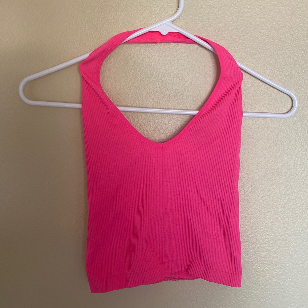 Hot pink halter top